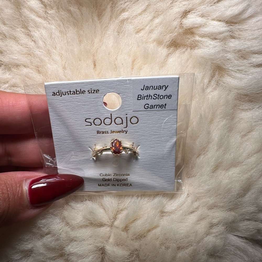 Sodajo Gold Dipped Garnet Ring